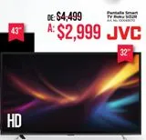 Oferta de Pantalla smart TV Roku 32" JVC por $2999 en Office Depot