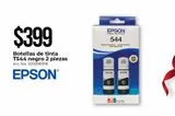 Oferta de Botellas de Tinta Epson T544 / T544120-2P / Negro / 4500 por $399 en Office Depot
