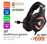 Oferta de Audífonos Gamer STF Beast Muspell Ultimate 7.1 USB / PC / PlayStation / Smartphone / Negro por $699.3 en RadioShack