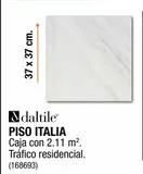 Oferta de PISO ITALIA 37X37 BLANCO 2.11M2 en The Home Depot